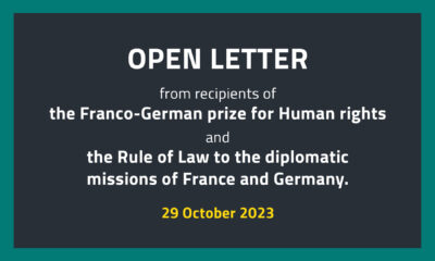 Open letter from recipients of the Franco-German prize for Human roghts and the Rule of Law to the diplomatic missions of France and Germany