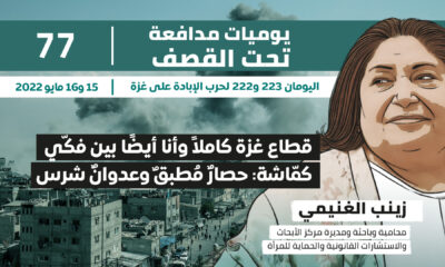 يوميات مدافعة تحت القصف: قطاع غزة كاملا وأنا أيضا بين فكي كماشة: حصار مطبق وعدوان شرس